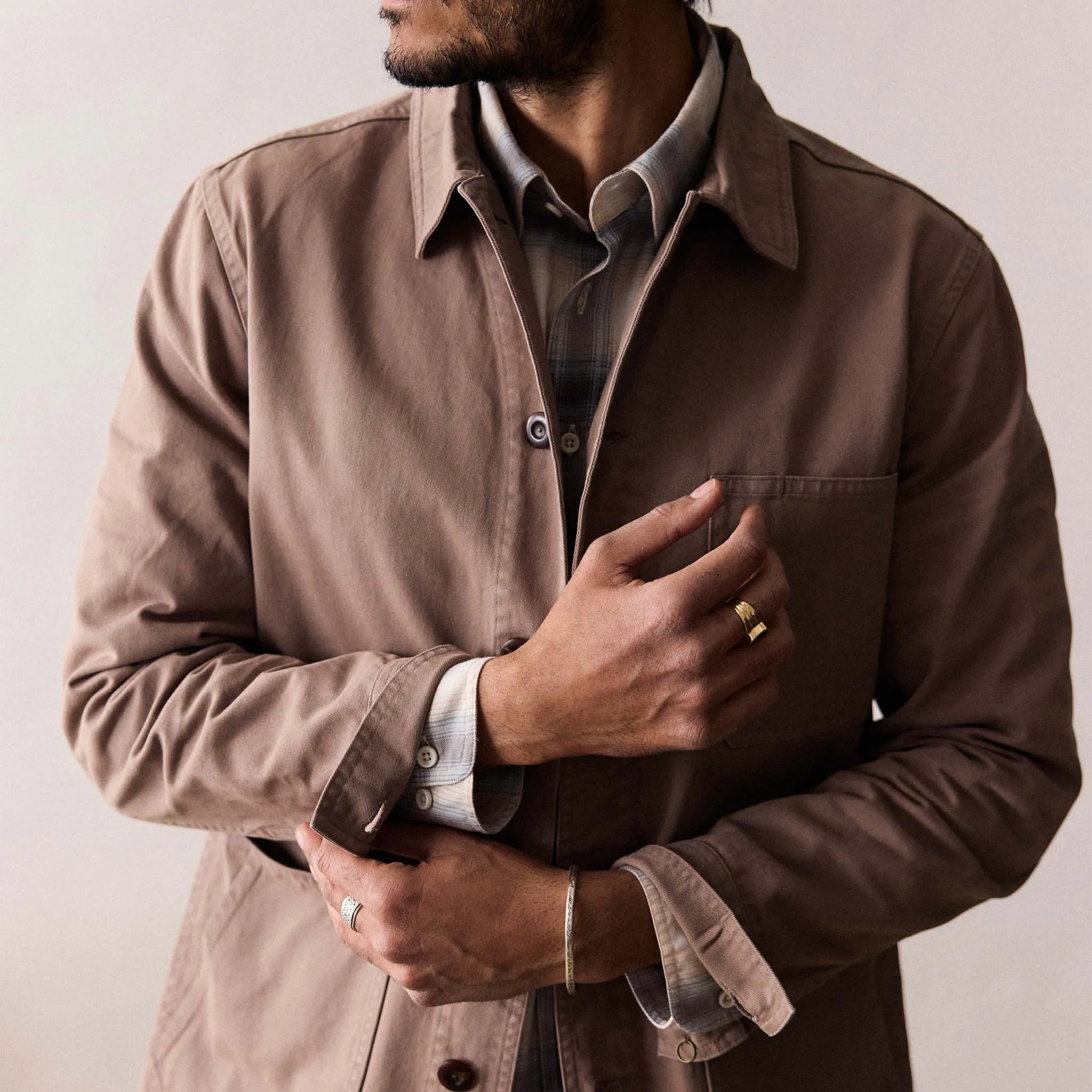 The Ojai Jacket in Organic Dried Earth Foundation Twill sold by Taylor Stitch product image thumbnail 3