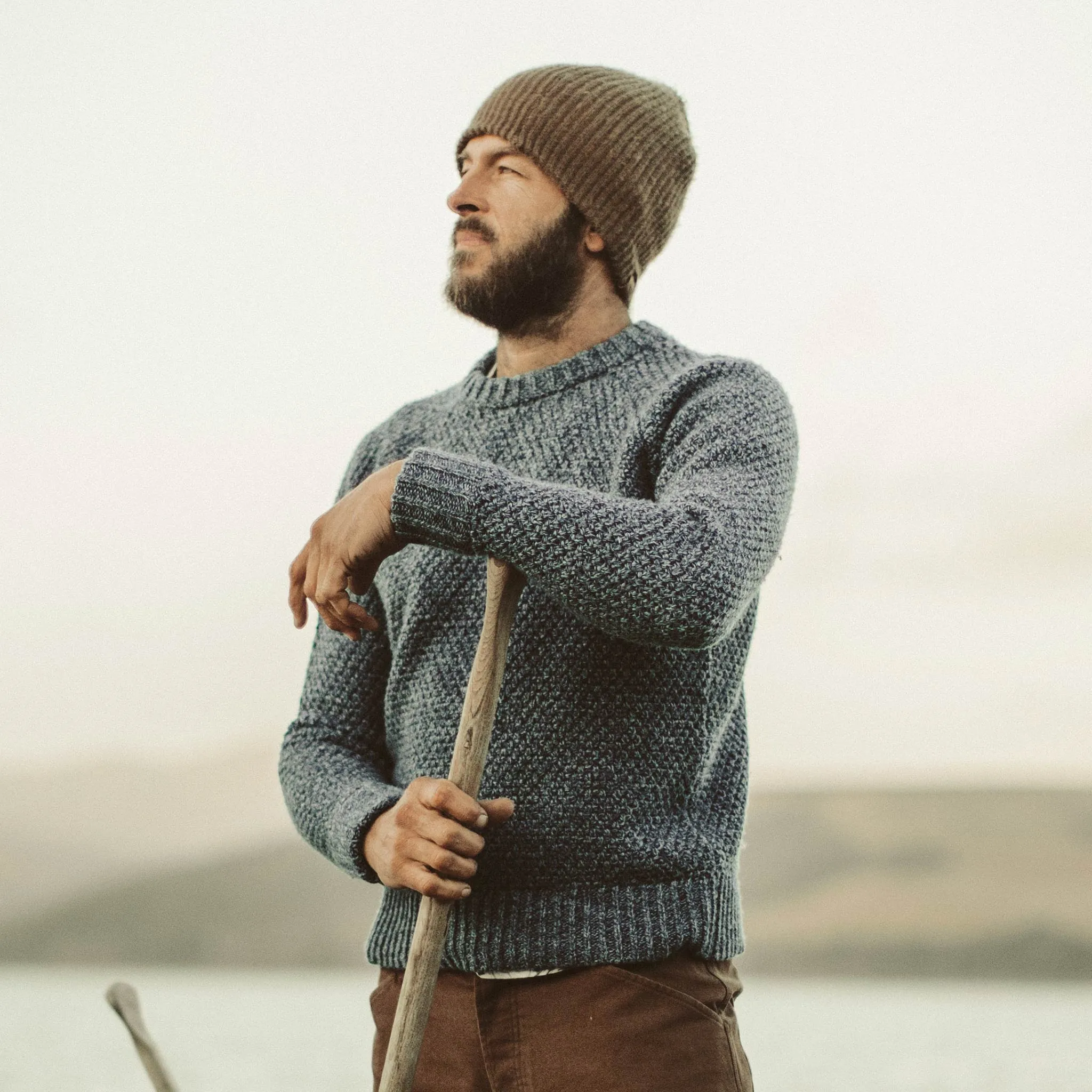 The Fisherman Sweater in Navy Melange sold by Taylor Stitch product image thumbnail 2