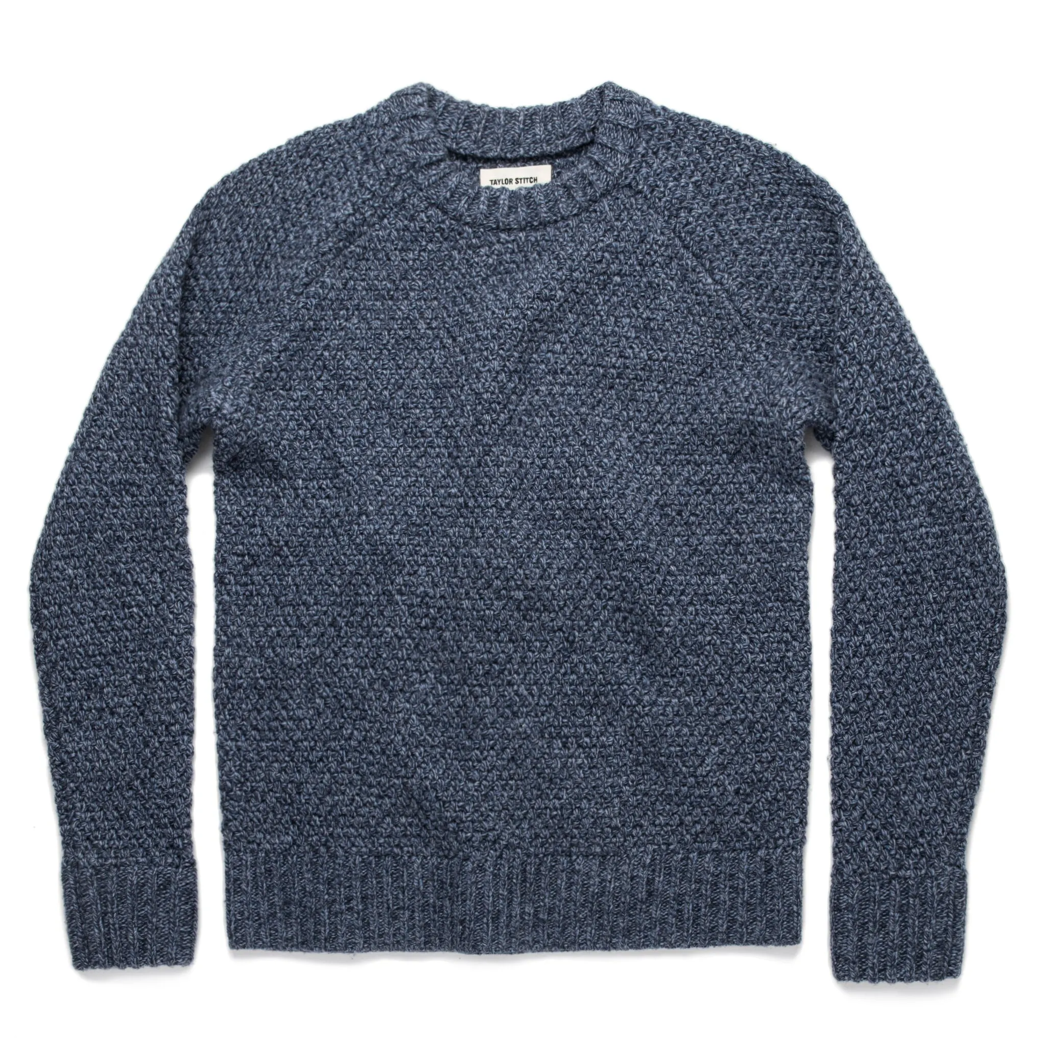 The Fisherman Sweater in Navy Melange sold by Taylor Stitch