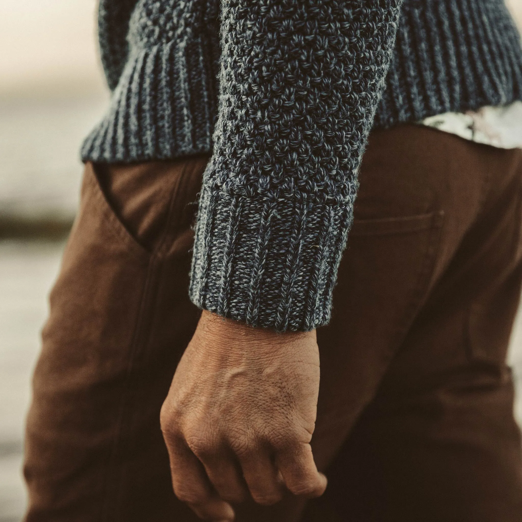 The Fisherman Sweater in Navy Melange sold by Taylor Stitch product image thumbnail 5