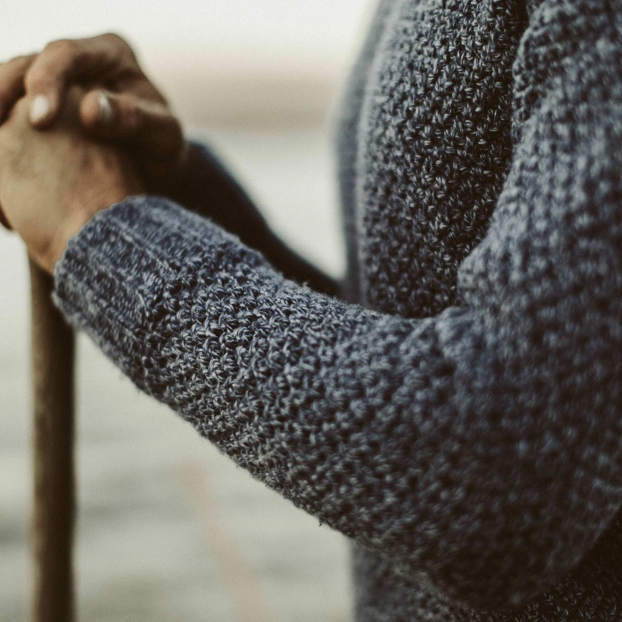 The Fisherman Sweater in Navy Melange sold by Taylor Stitch product image thumbnail 4