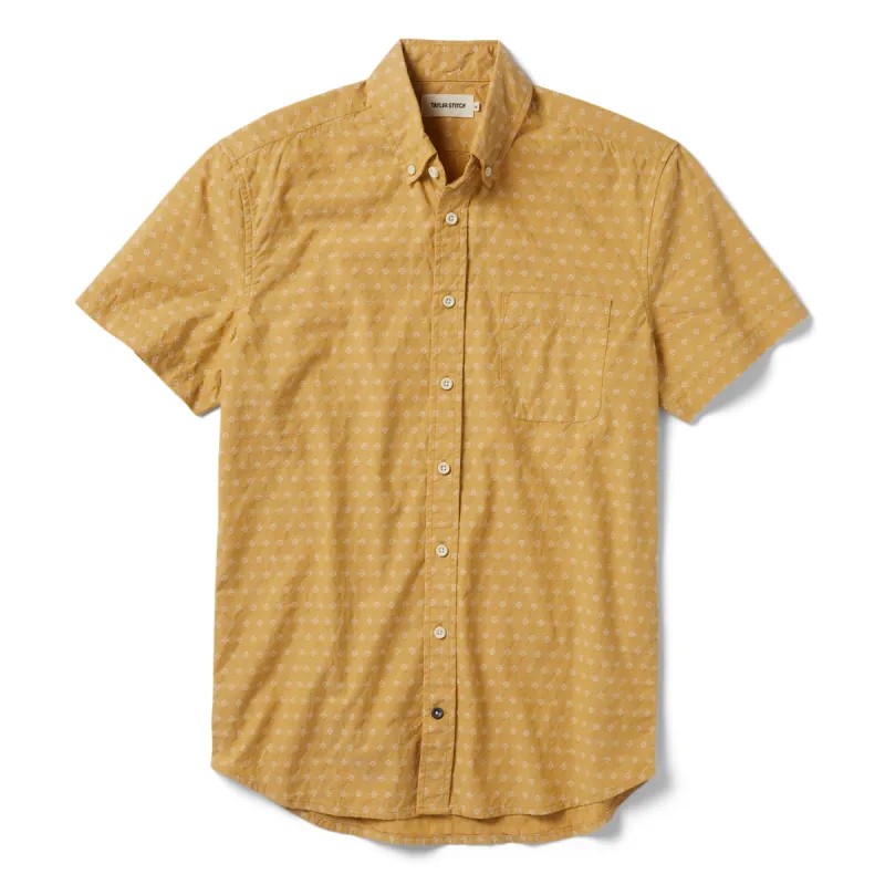 The Short Sleeve Jack in Gold Diamond sold by Taylor Stitch