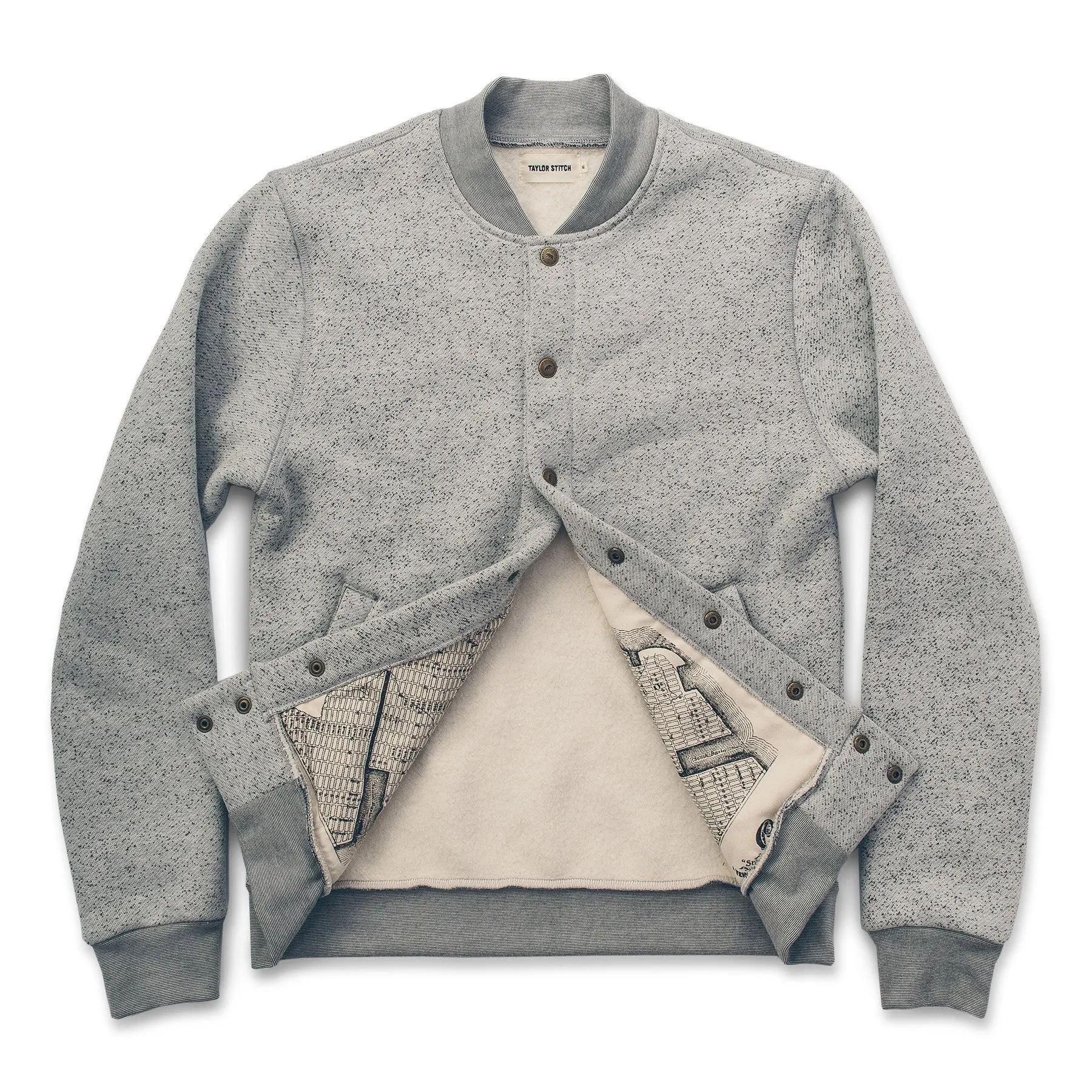 The Bomber in White Fleck Fleece sold by Taylor Stitch product image thumbnail 3
