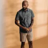 The Short Sleeve California in Blue Chambray Botanical sold by Taylor Stitch