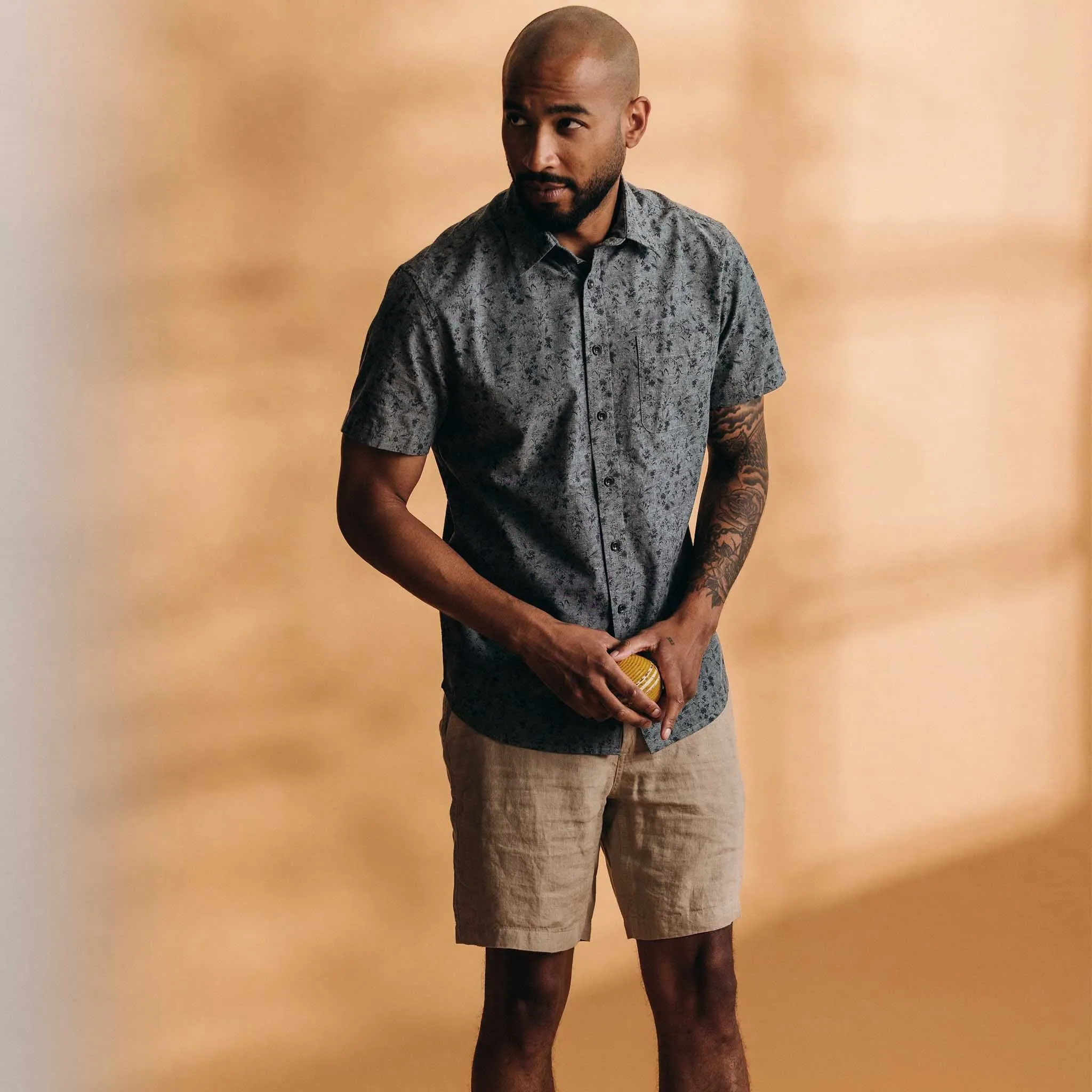 The Short Sleeve California in Blue Chambray Botanical sold by Taylor Stitch product image thumbnail 4