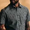 The Short Sleeve California in Blue Chambray Botanical sold by Taylor Stitch