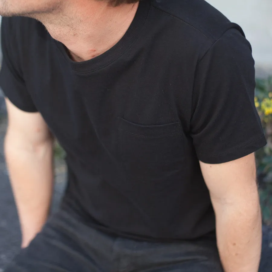 The Crewneck Pocket Tee in Black sold by Taylor Stitch product image thumbnail 3