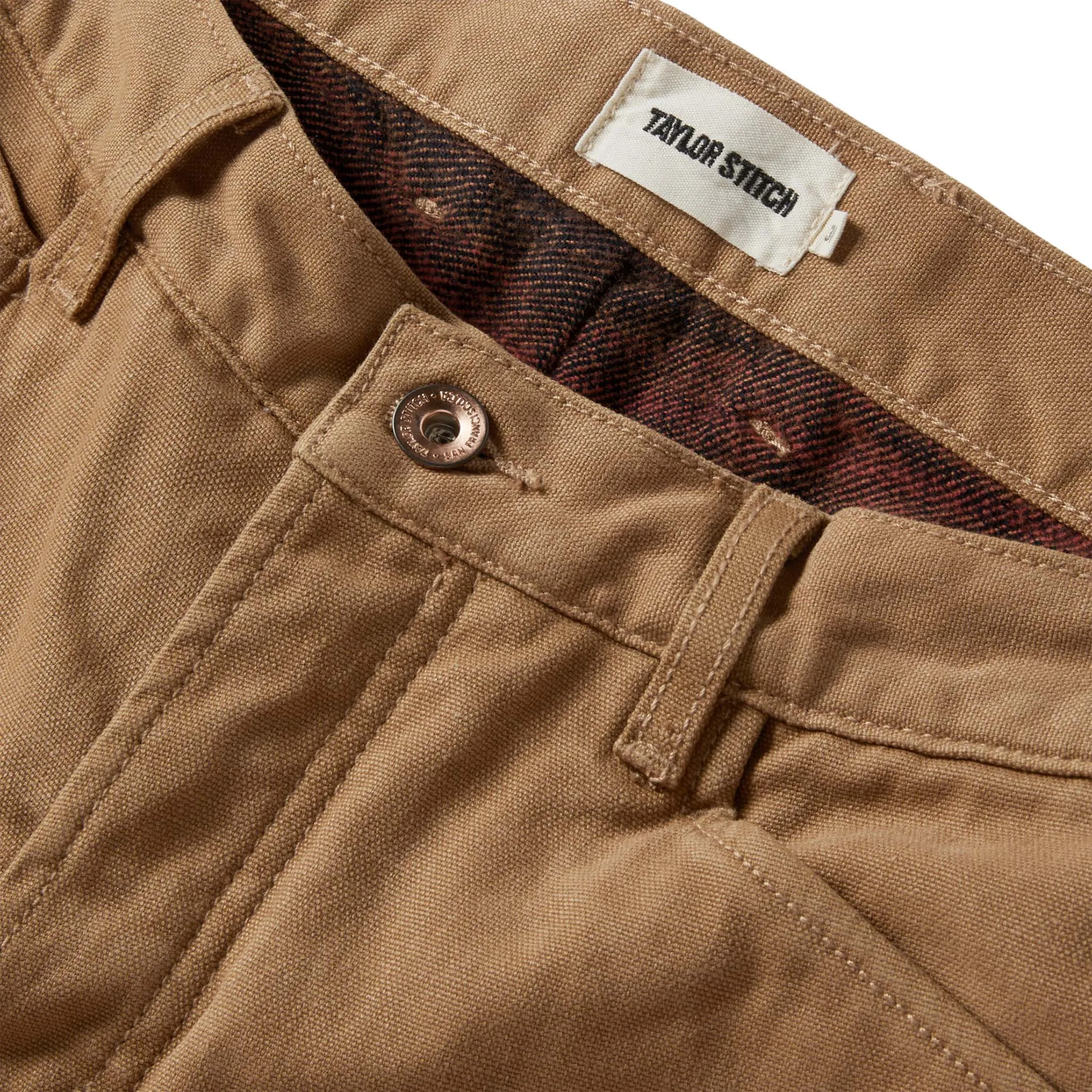 The Lined Chore Pant in Tobacco Boss Duck sold by Taylor Stitch product image thumbnail 5
