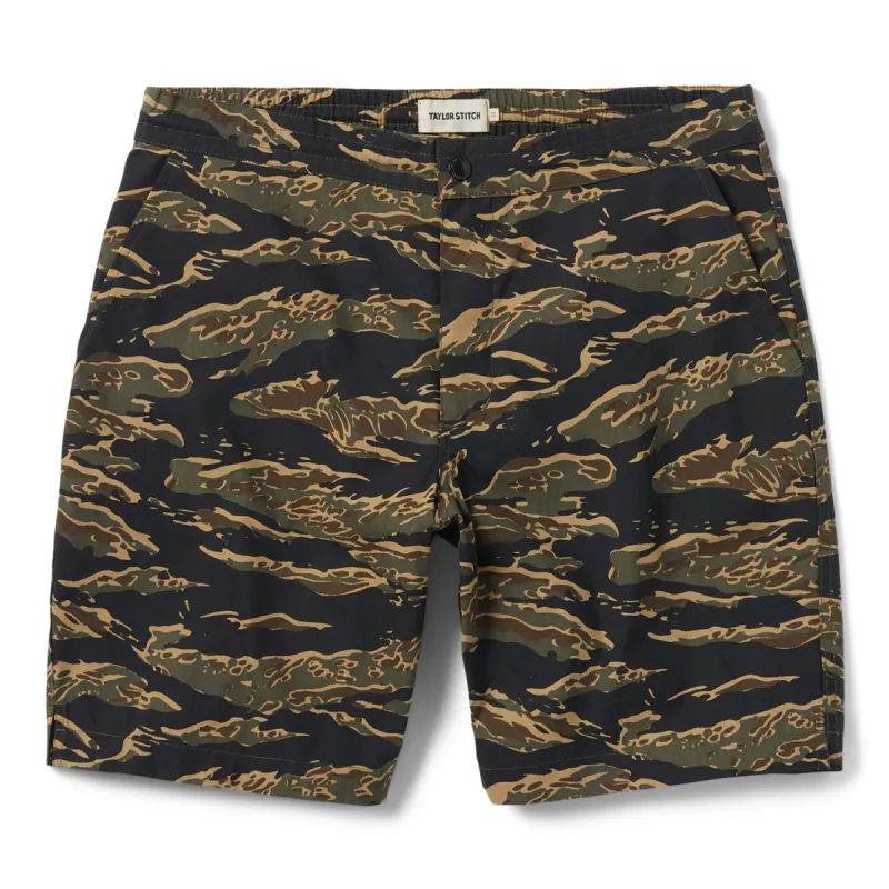 The Adventure Short in Tiger Camo sold by Taylor Stitch