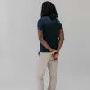 The Organic Cotton Short Sleeve Crew in Dark Navy Waffle sold by Taylor Stitch
