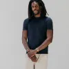 The Organic Cotton Short Sleeve Crew in Dark Navy Waffle sold by Taylor Stitch