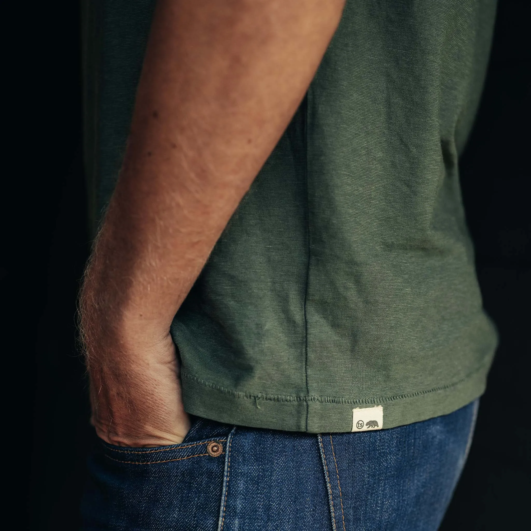The Cotton Hemp Tee in Pine sold by Taylor Stitch product image thumbnail 4