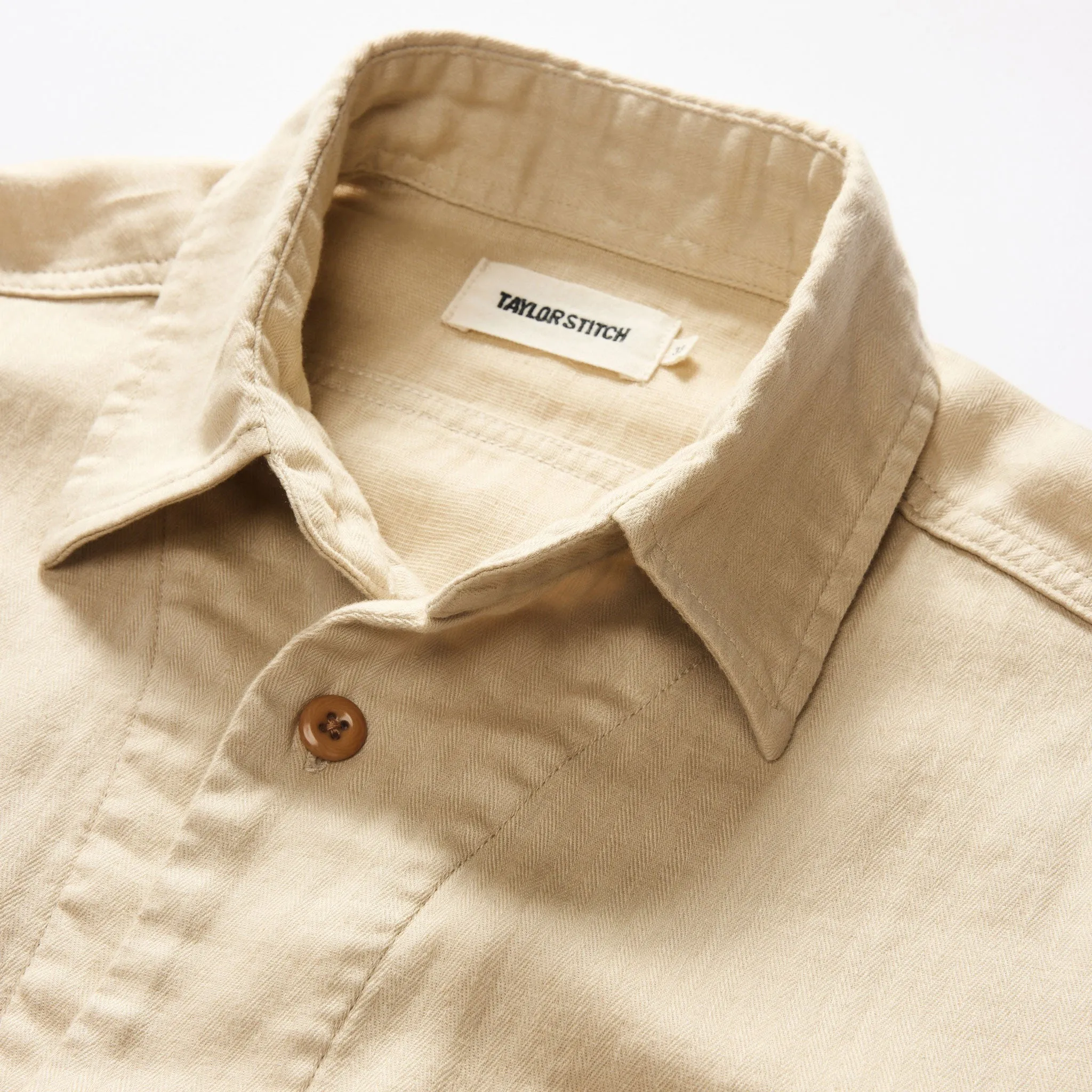 The Short Sleeve Officer Shirt in Dune Double Cloth sold by Taylor Stitch product image thumbnail 5