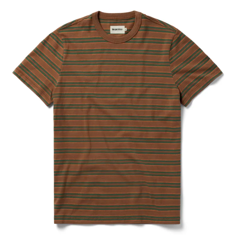 The Organic Cotton Tee in Sahara Stripe sold by Taylor Stitch