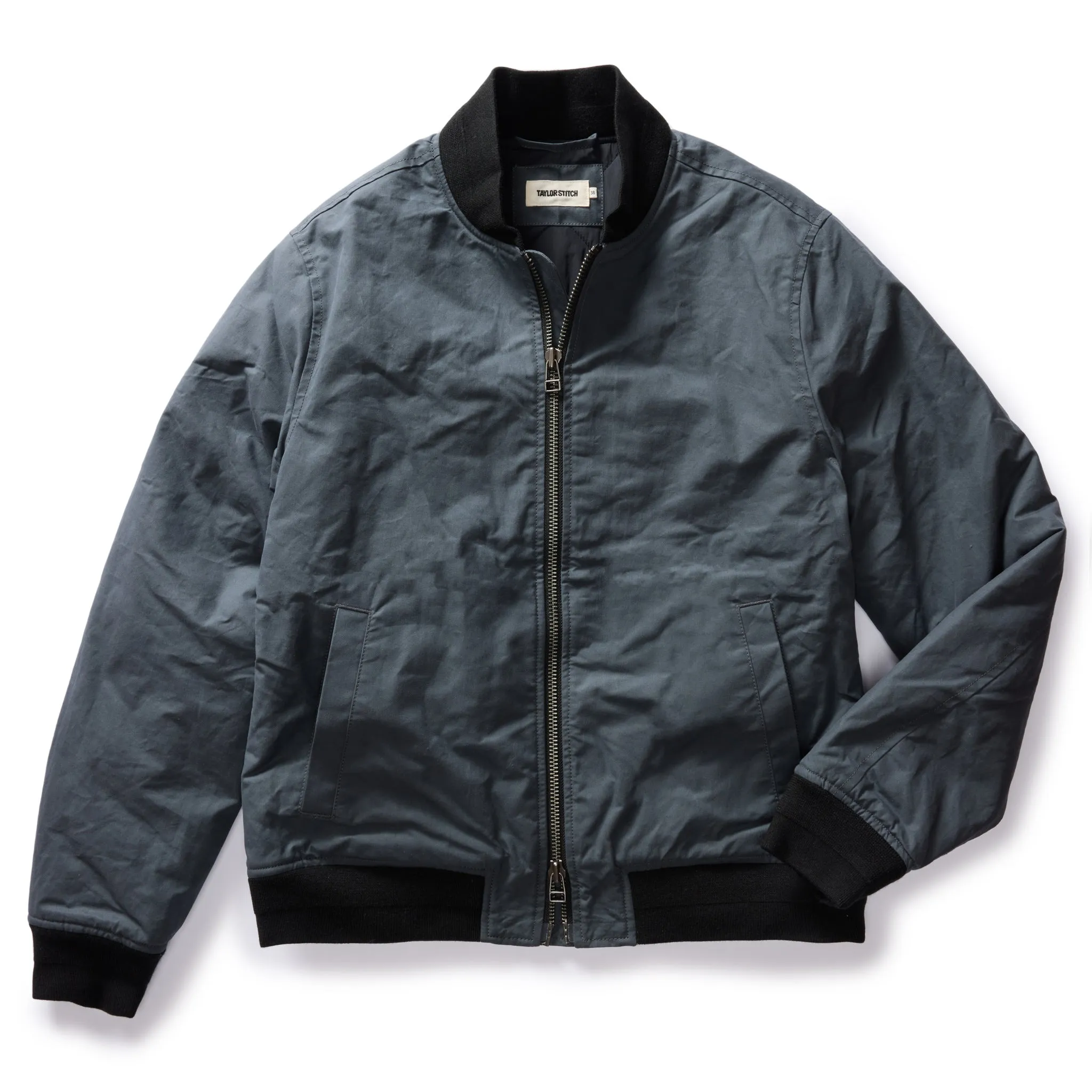 The Bomber Jacket in Charcoal Dry Wax sold by Taylor Stitch