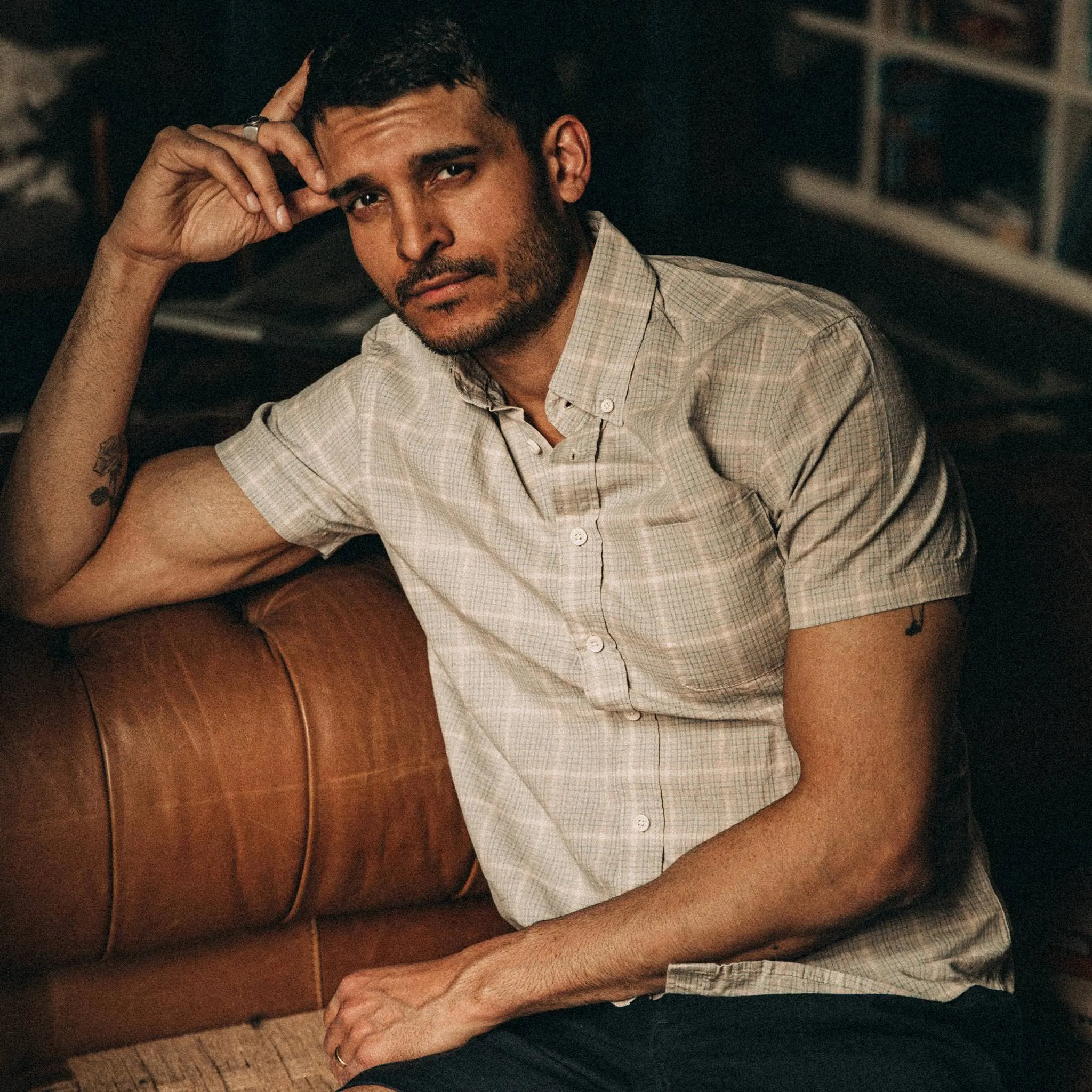 The Short Sleeve Jack in Ash Madras sold by Taylor Stitch product image thumbnail 5