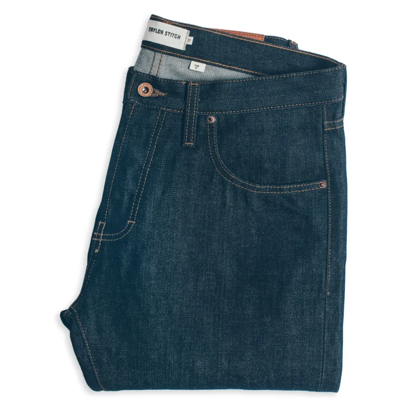 The Slim Jean in Cone Mills '68 Selvage sold by Taylor Stitch