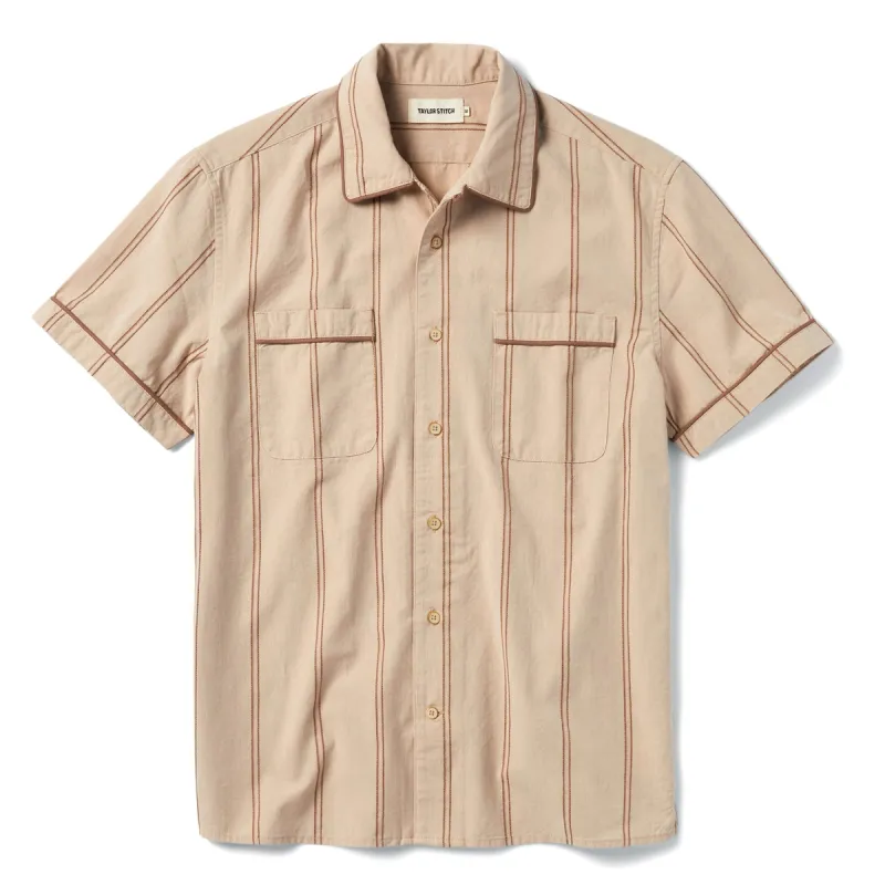 The Tulum in Latte Stripe sold by Taylor Stitch