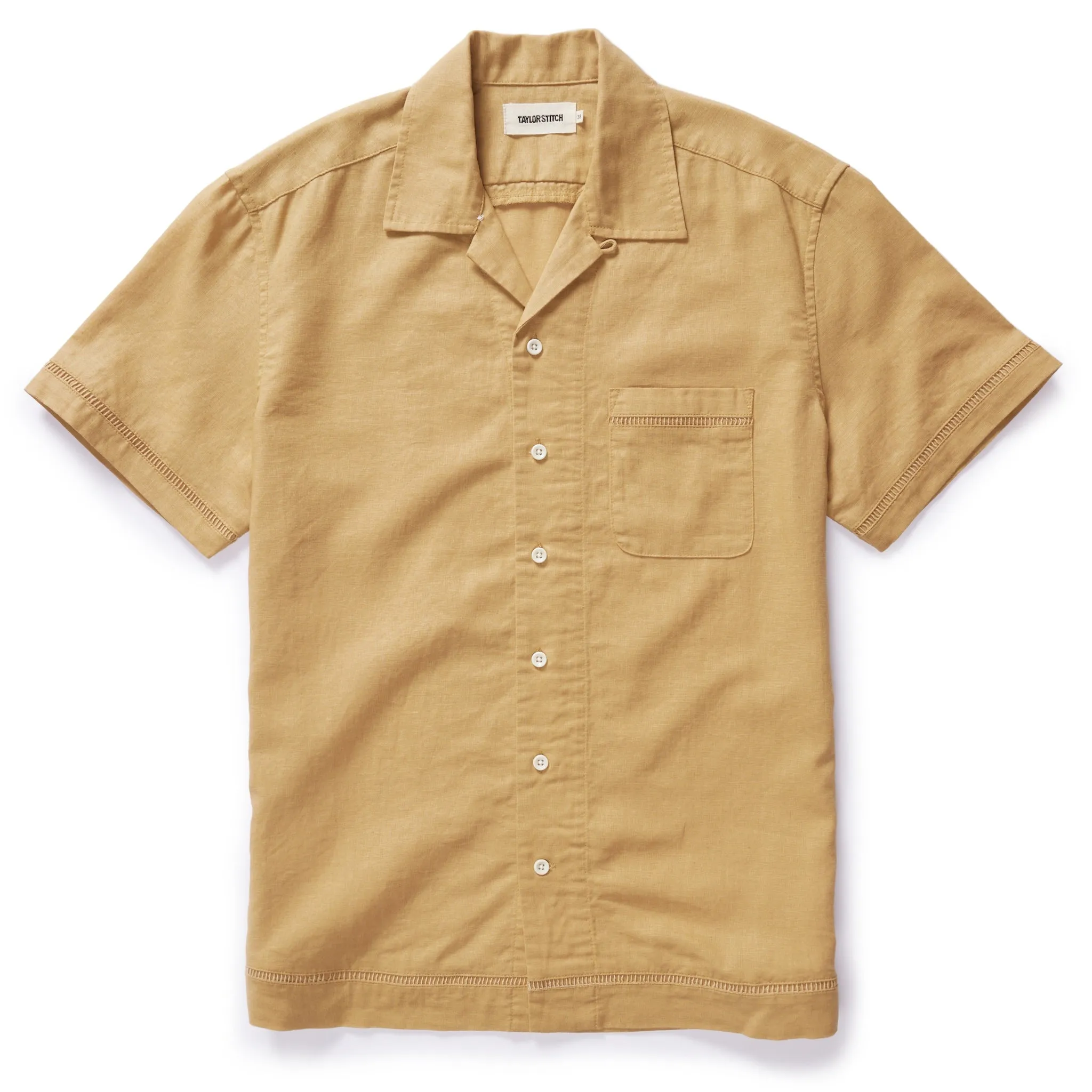 The Short Sleeve Hawthorne in Wheat sold by Taylor Stitch
