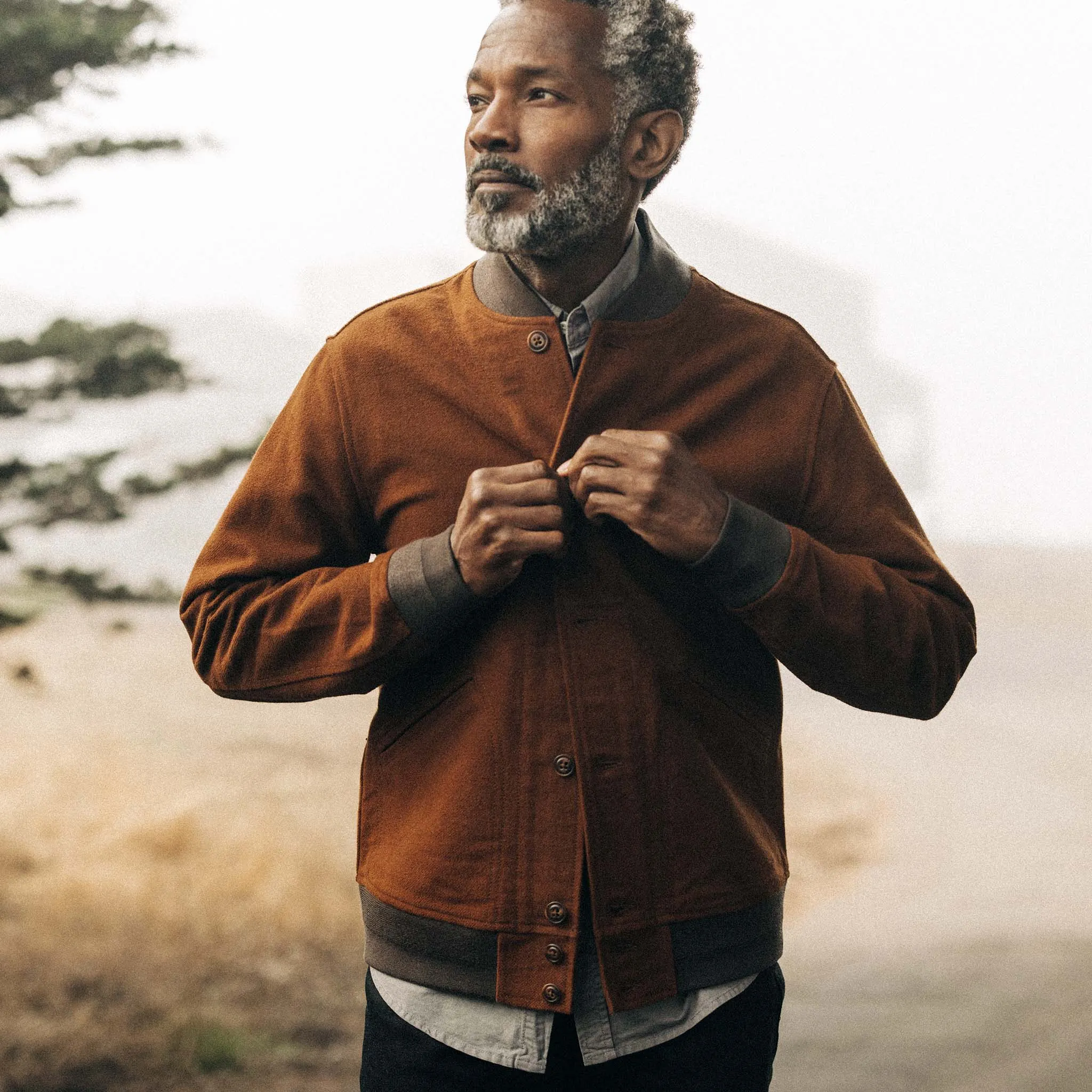 The Bomber Jacket in Tarnished Copper Moleskin sold by Taylor Stitch product image thumbnail 2