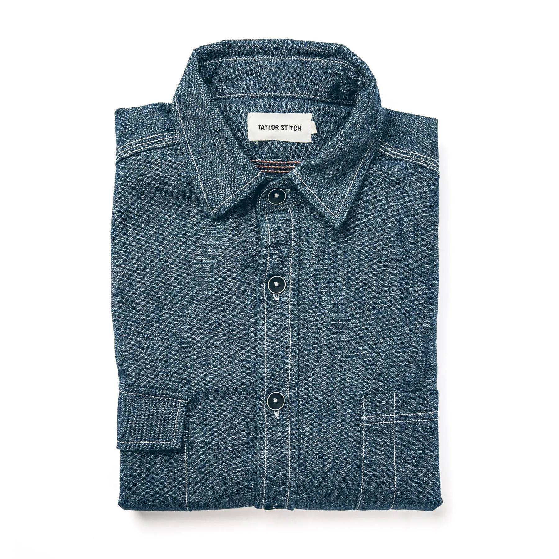 The Utility Shirt in Indigo Salt & Pepper Chambray sold by Taylor Stitch
