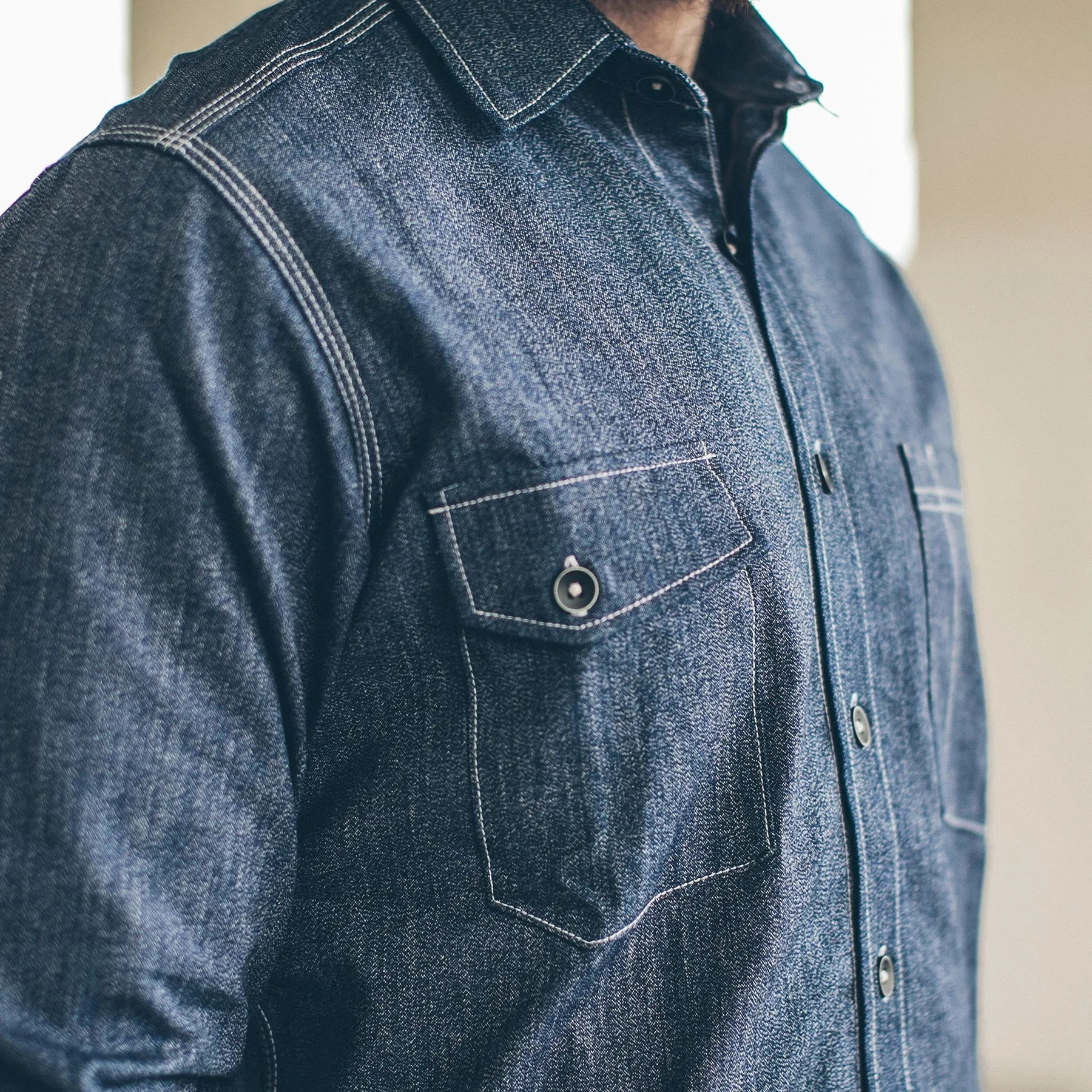 The Utility Shirt in Indigo Salt & Pepper Chambray sold by Taylor Stitch product image thumbnail 5