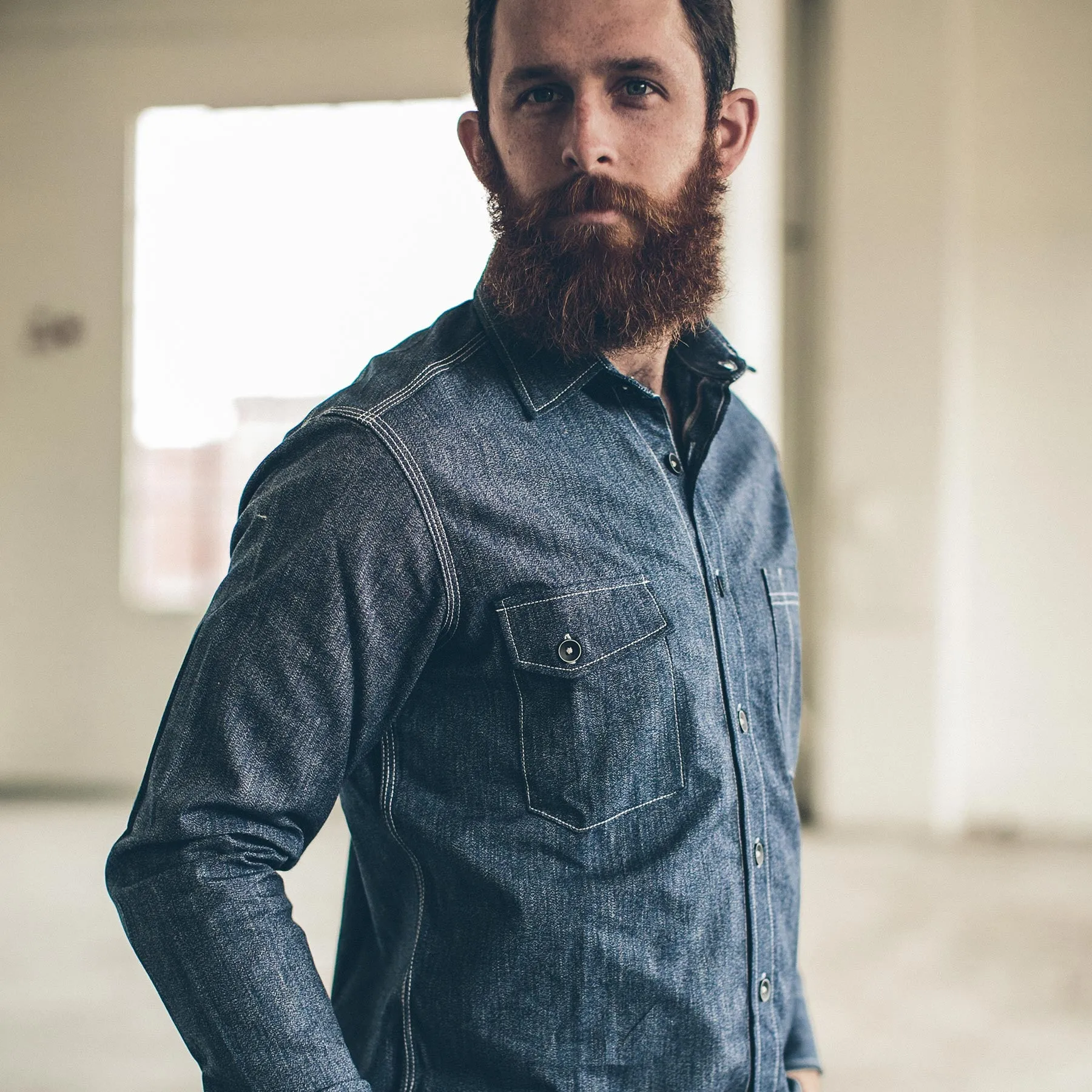 The Utility Shirt in Indigo Salt & Pepper Chambray sold by Taylor Stitch product image thumbnail 2