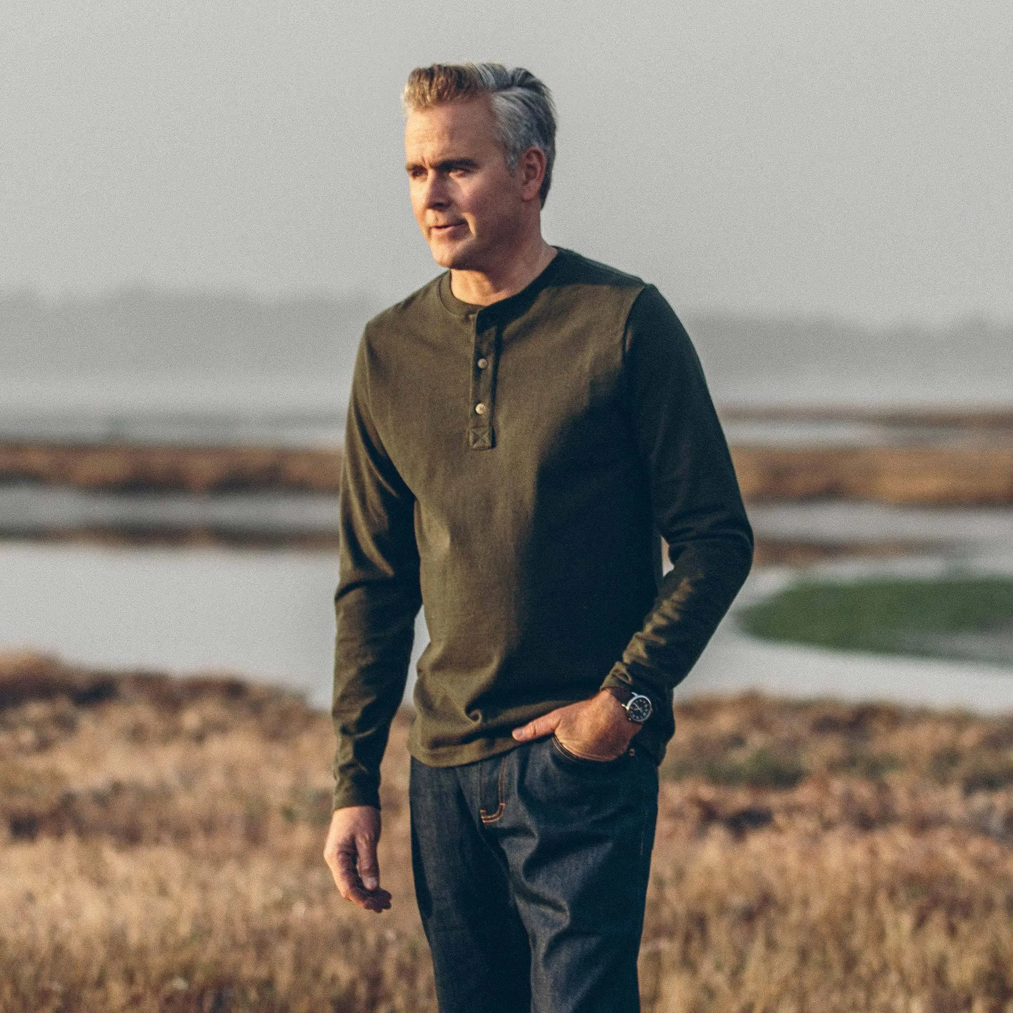 The Heavy Bag Henley in Cypress sold by Taylor Stitch product image thumbnail 3