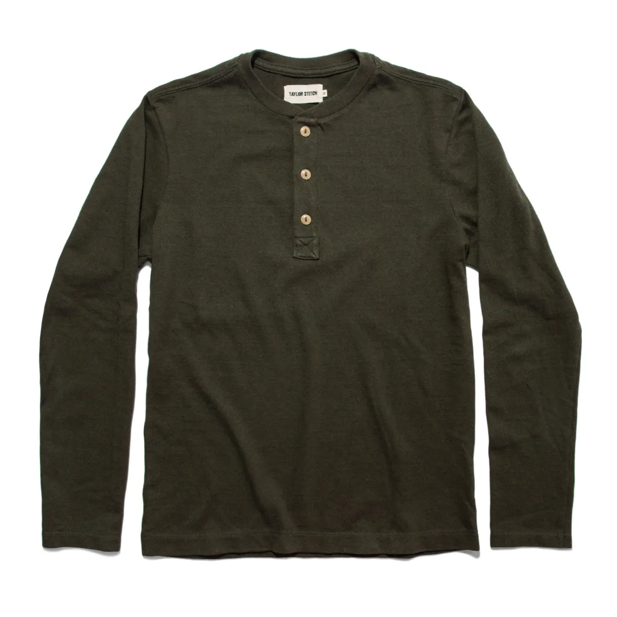 The Heavy Bag Henley in Cypress sold by Taylor Stitch
