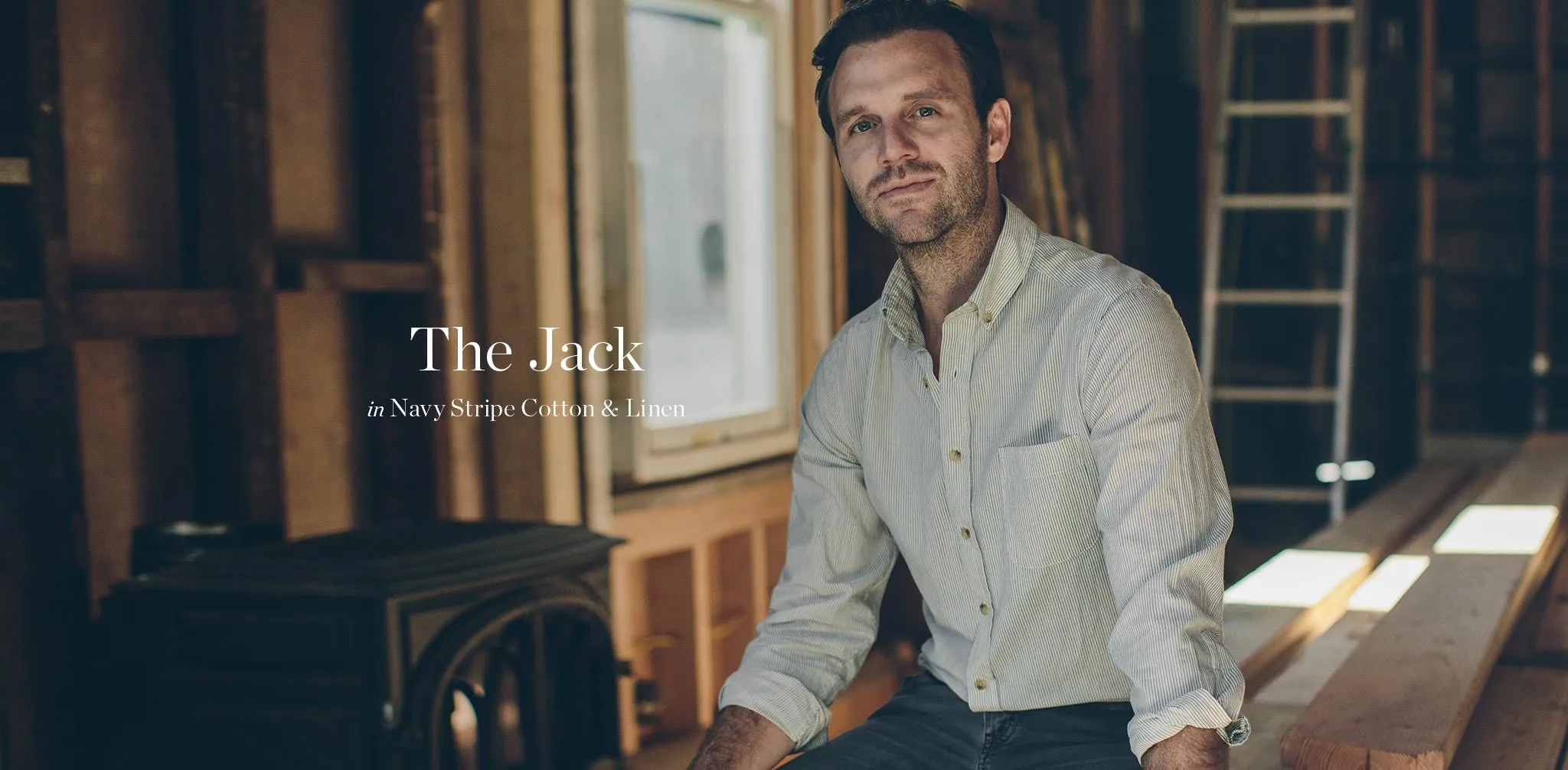 The Jack in Navy Striped Cotton & Linen sold by Taylor Stitch product image thumbnail 3