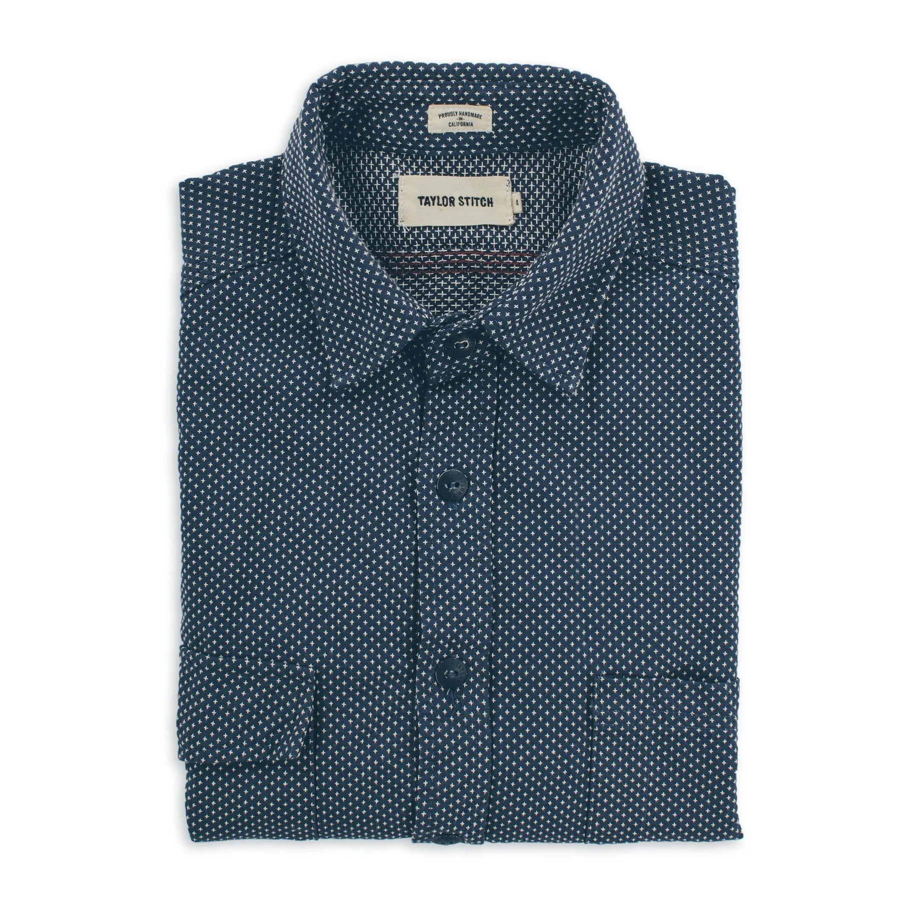 The Utility Shirt in Indigo Cross Jacquard sold by Taylor Stitch