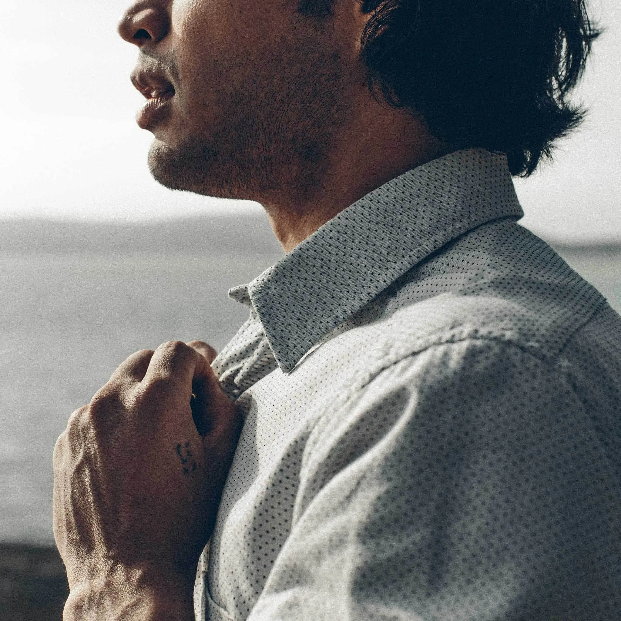 The California in Navy Jacquard Dot sold by Taylor Stitch product image thumbnail 2