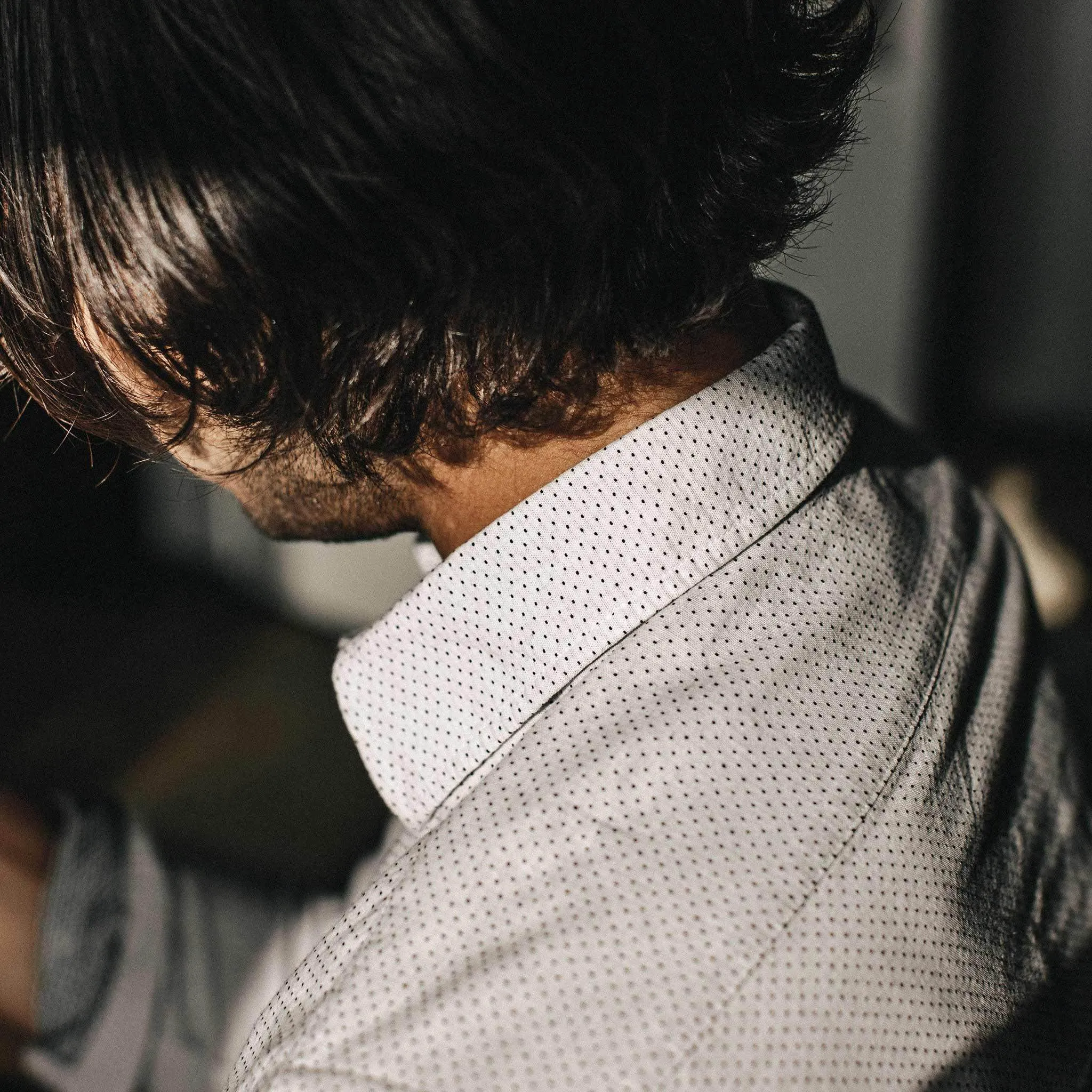 The California in Navy Jacquard Dot sold by Taylor Stitch product image thumbnail 5