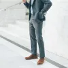 The Telegraph Trouser in Grey Wool sold by Taylor Stitch