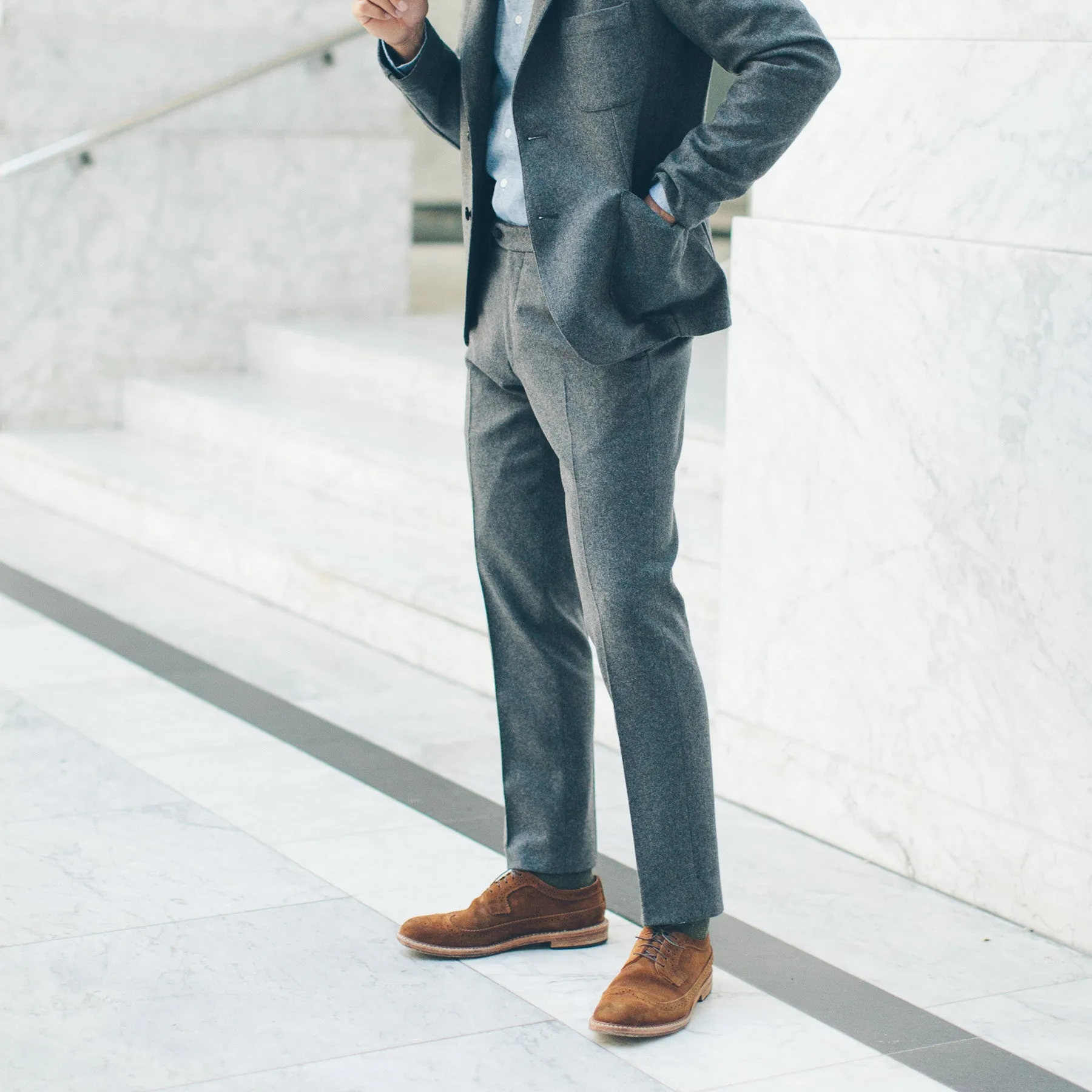 The Telegraph Trouser in Grey Wool sold by Taylor Stitch product image thumbnail 4