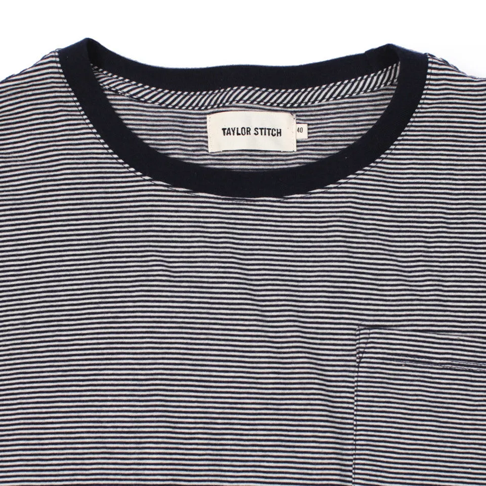 The Crewneck Pocket Tee in Sausalito Stripe sold by Taylor Stitch product image thumbnail 2