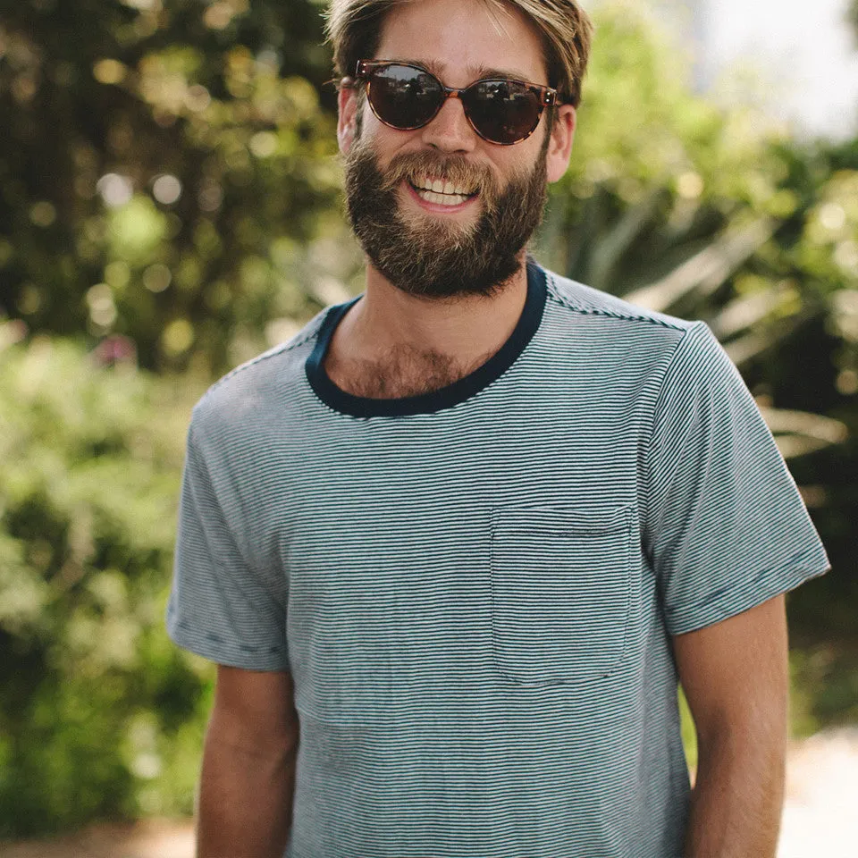 The Crewneck Pocket Tee in Sausalito Stripe sold by Taylor Stitch product image thumbnail 3