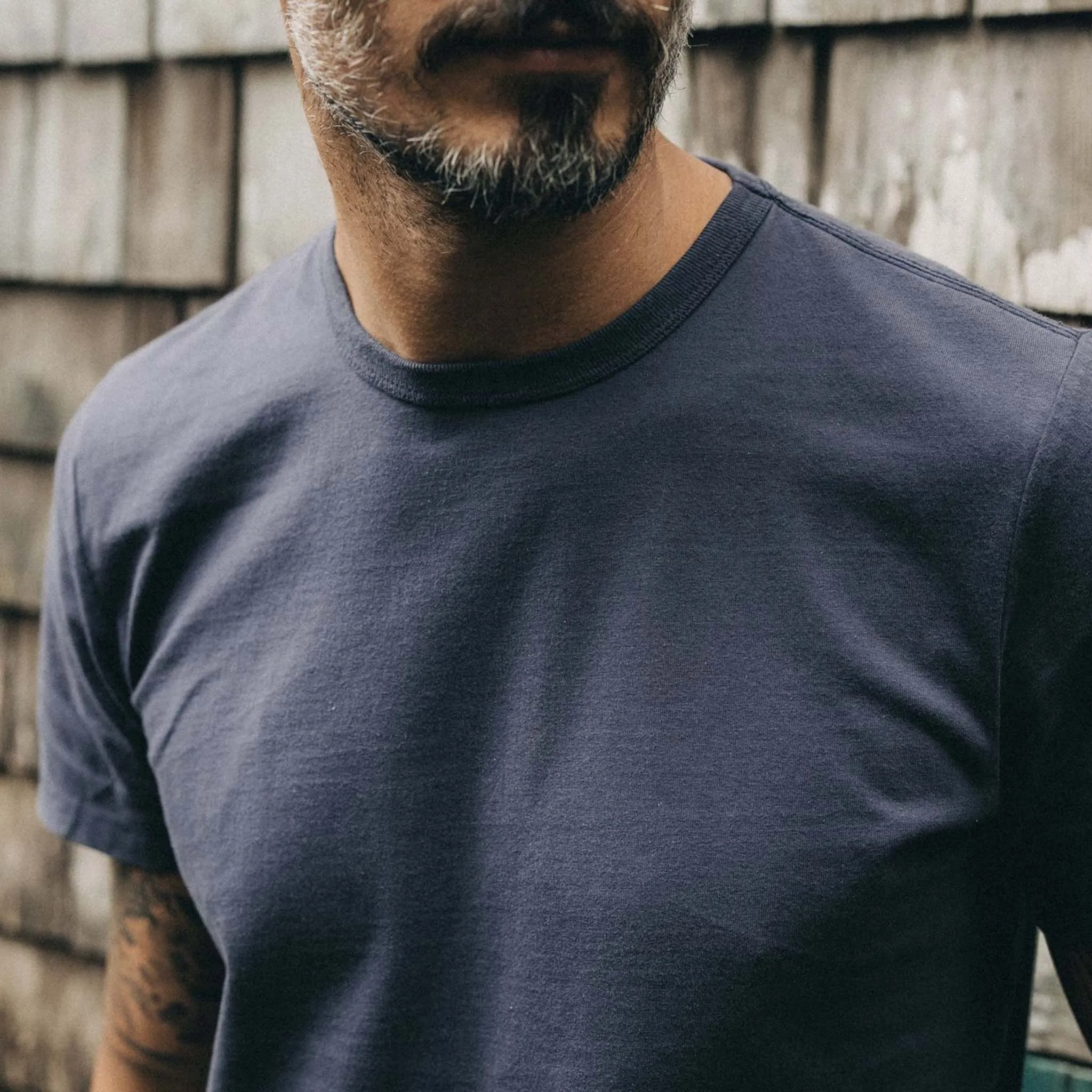 The Organic Cotton Tee in Navy sold by Taylor Stitch product image thumbnail 3
