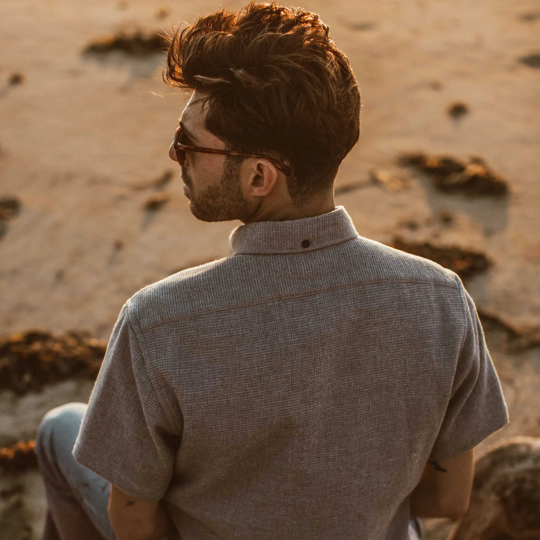 The Short Sleeve Jack in Ash Waffle sold by Taylor Stitch product image thumbnail 4
