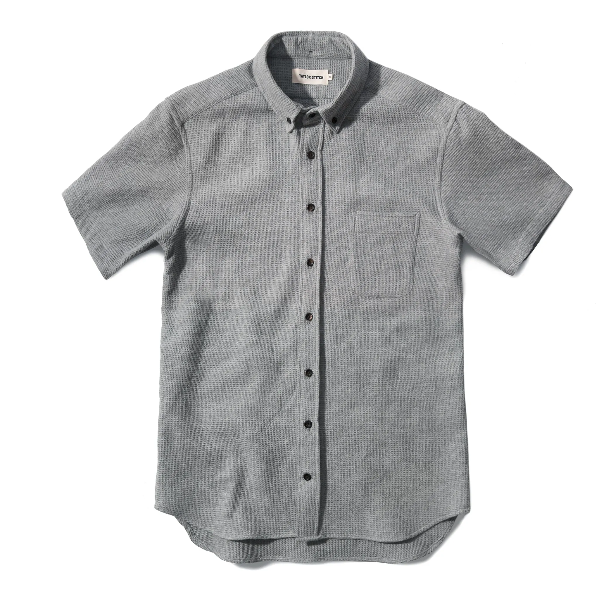 The Short Sleeve Jack in Ash Waffle sold by Taylor Stitch