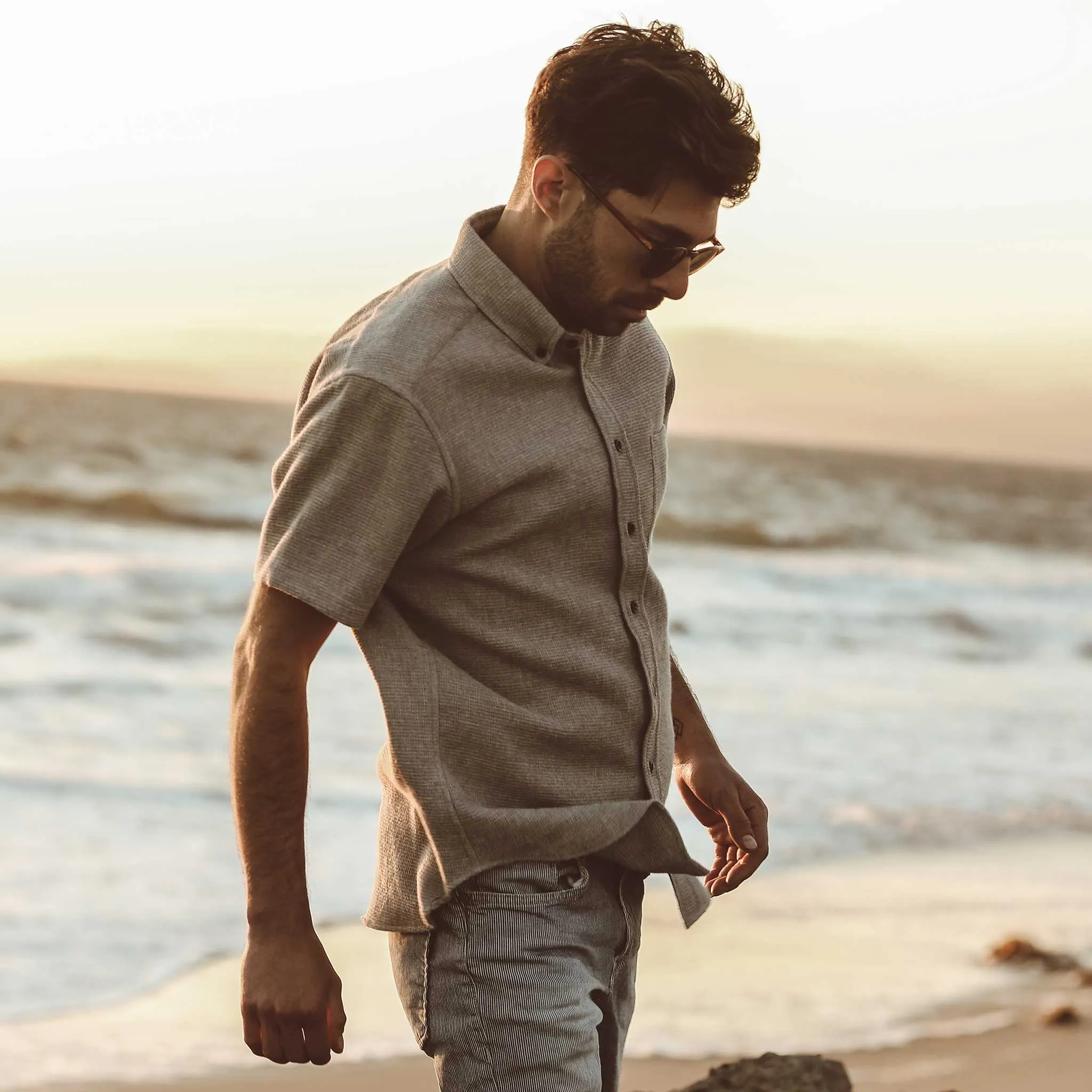 The Short Sleeve Jack in Ash Waffle sold by Taylor Stitch product image thumbnail 2