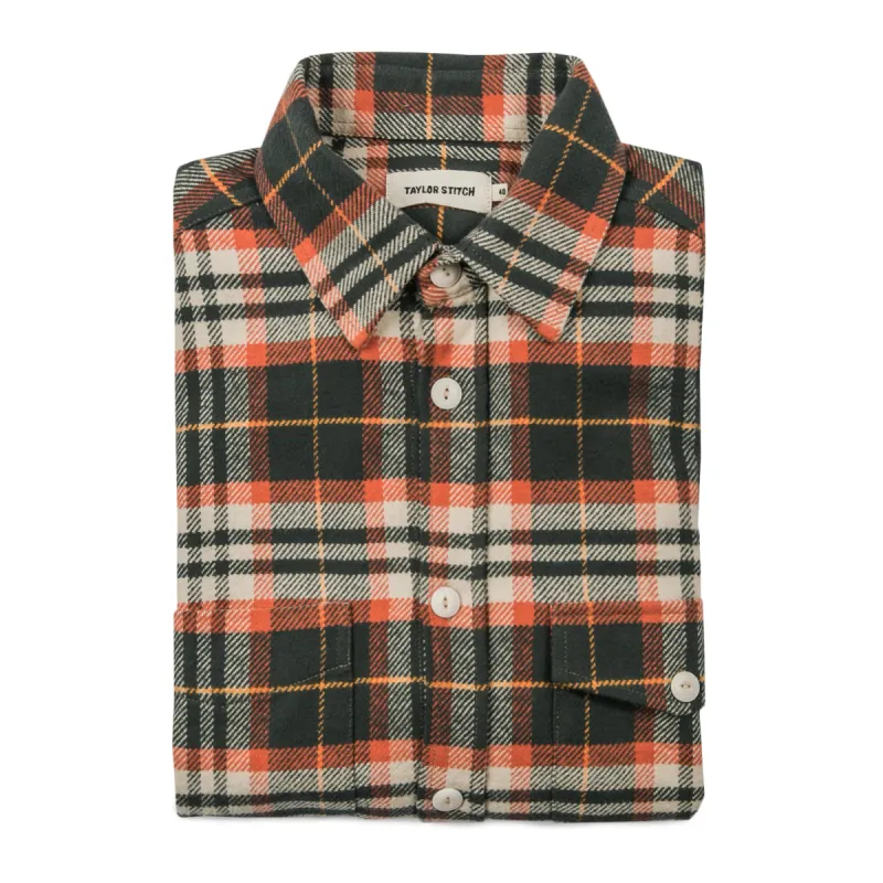The Crater Shirt in Olive Plaid sold by Taylor Stitch