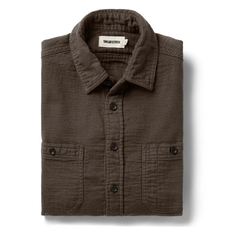 The Utility Shirt in Walnut Double Cloth sold by Taylor Stitch