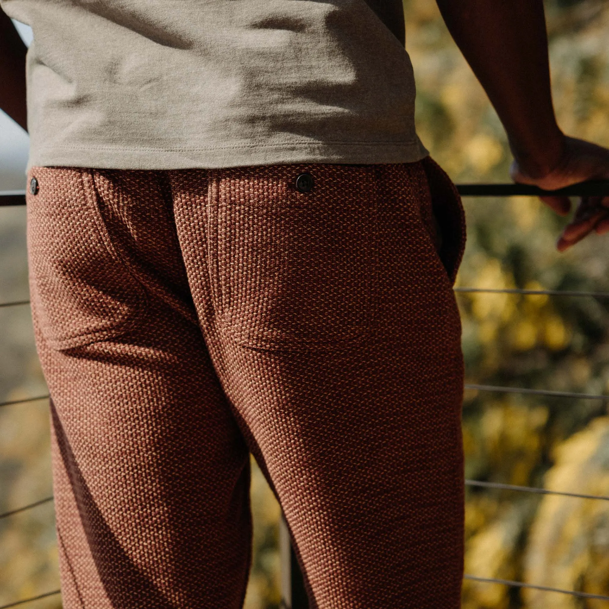 The Apres Pant in Black Cherry Sashiko sold by Taylor Stitch product image thumbnail 4