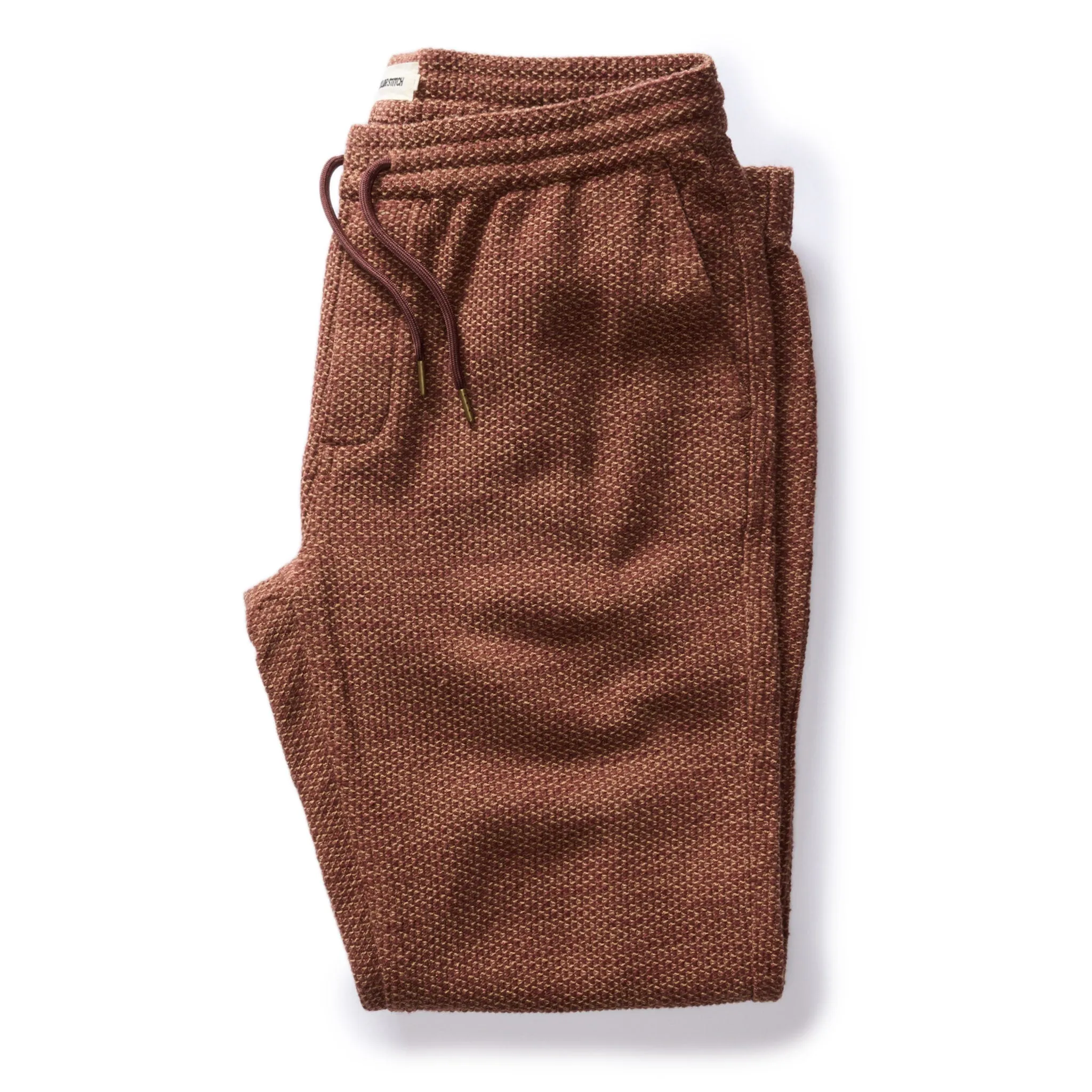 The Apres Pant in Black Cherry Sashiko sold by Taylor Stitch