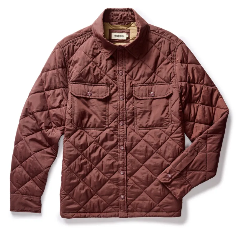 The Miller Shirt Jacket in Burgundy made by Taylor Stitch