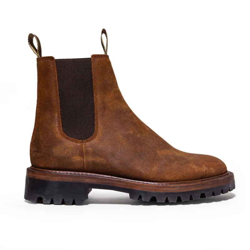 The Ranch Boot in Redwood Waxed Suede sold by Taylor Stitch
