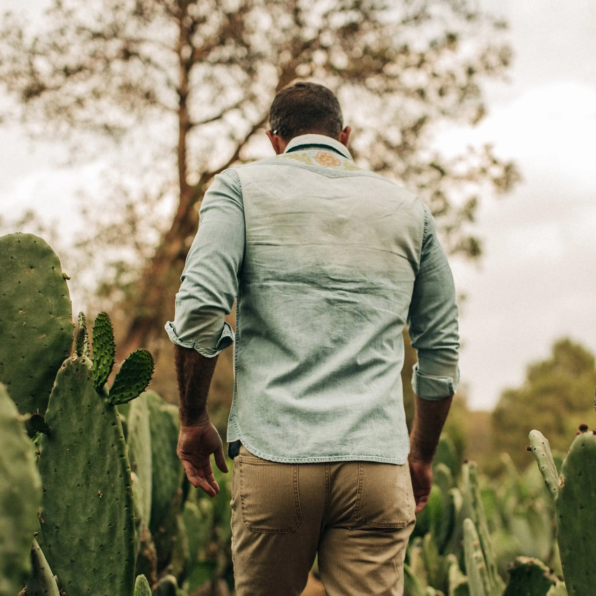 The Embroidered Western Shirt in Washed Denim sold by Taylor Stitch product image thumbnail 5