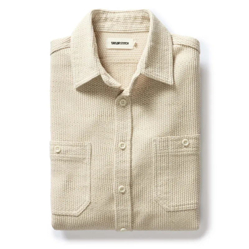 The Utility Shirt in Natural Sashiko sold by Taylor Stitch