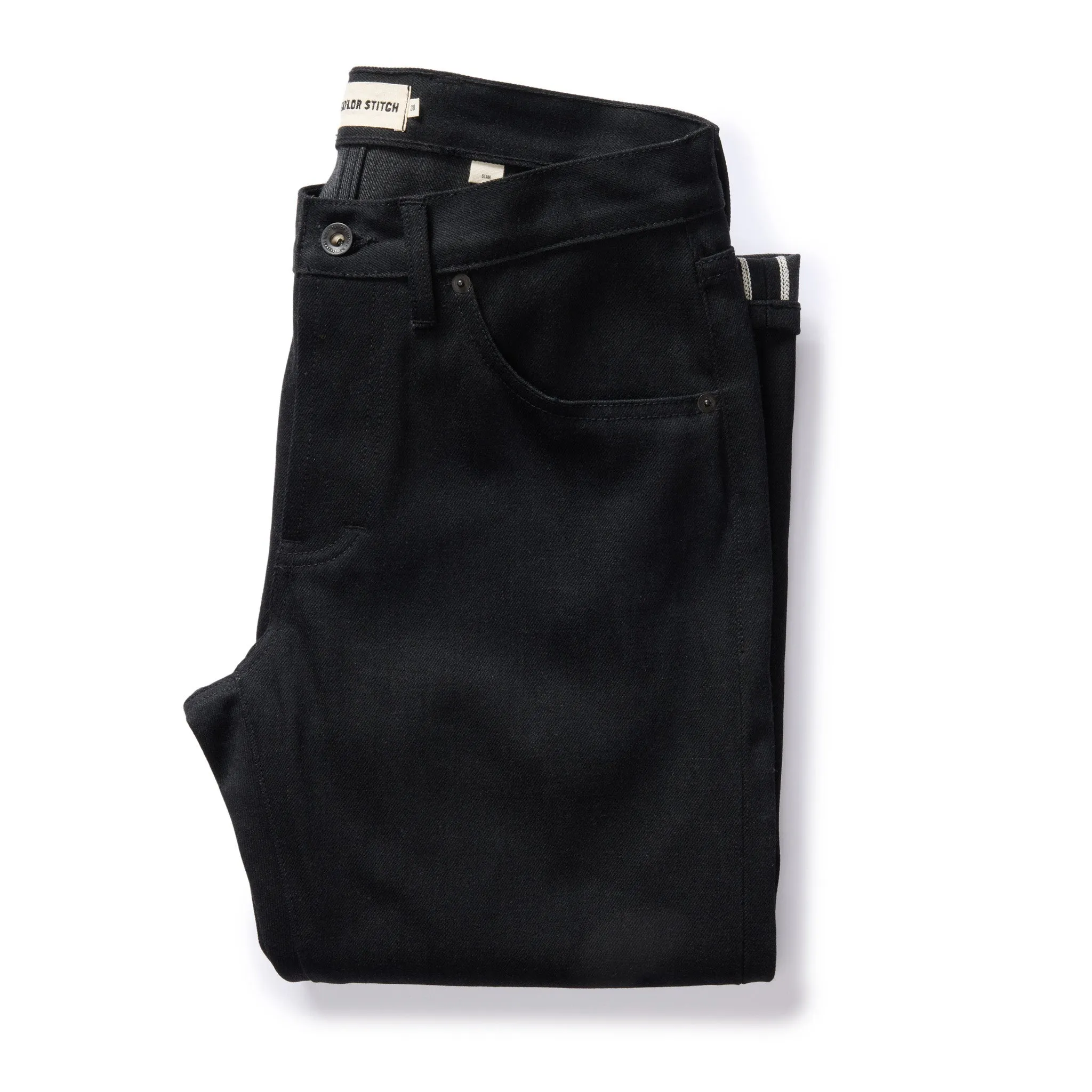 The Slim Jean in Black Nihon Menpu Selvage sold by Taylor Stitch